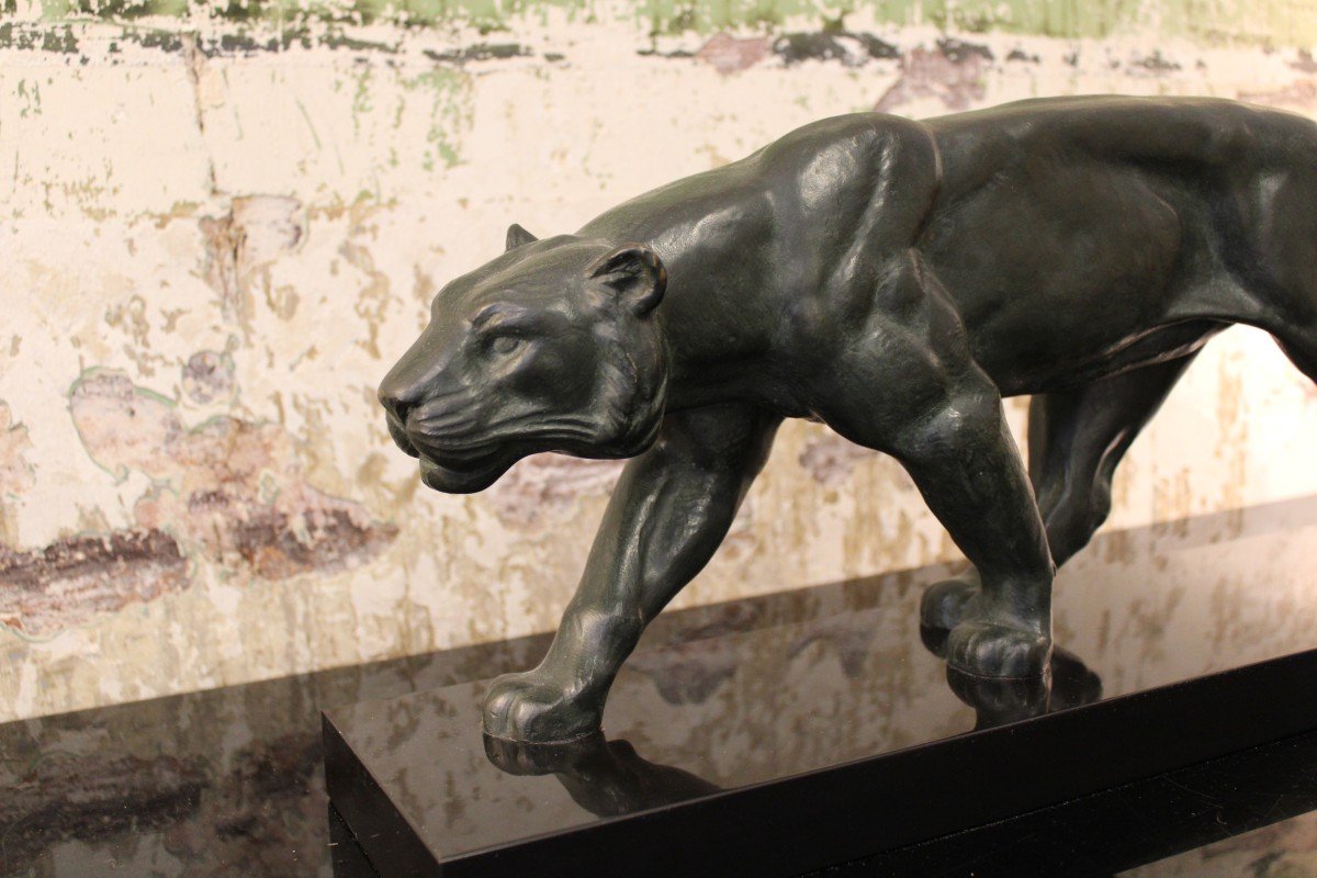 Bronze Panther By Alexandre Ouline-photo-3