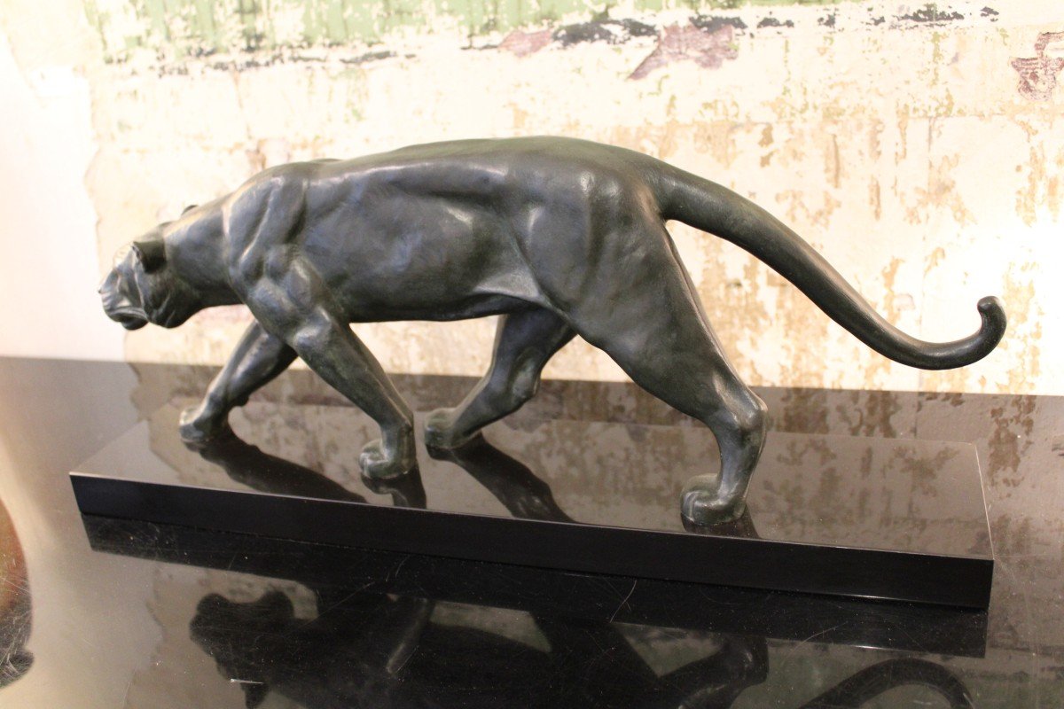 Bronze Panther By Alexandre Ouline-photo-4