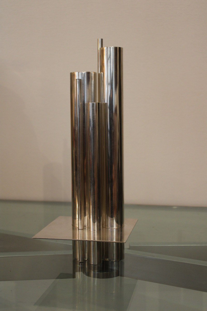 Organ Vase By Jacques Sitoleux For Christofle, Circa 1950-photo-1