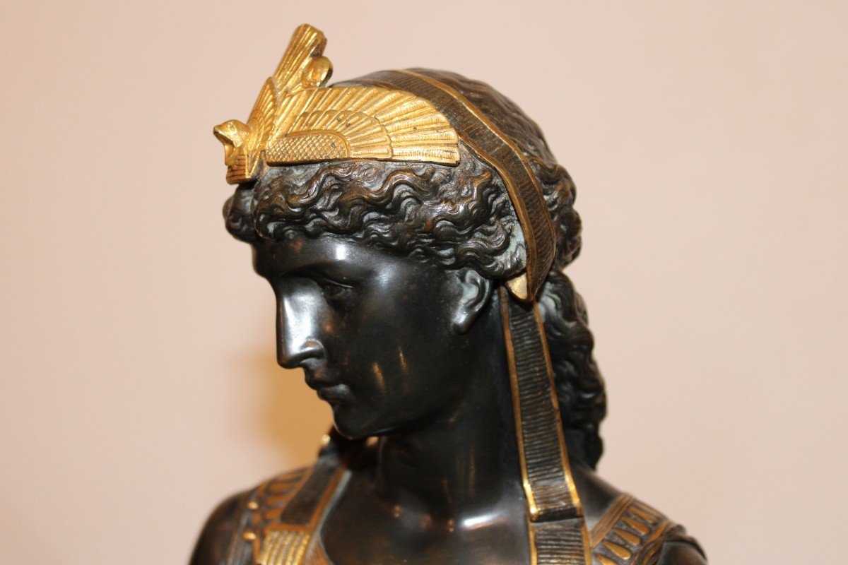 Bronze Of Cleopatra By Eutrope Bouret, 19th Century-photo-6