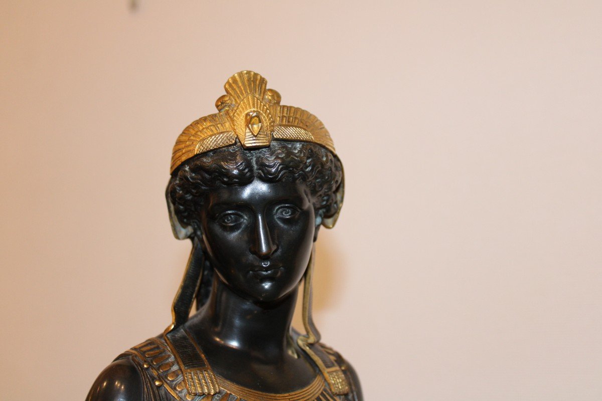 Bronze Of Cleopatra By Eutrope Bouret, 19th Century-photo-7