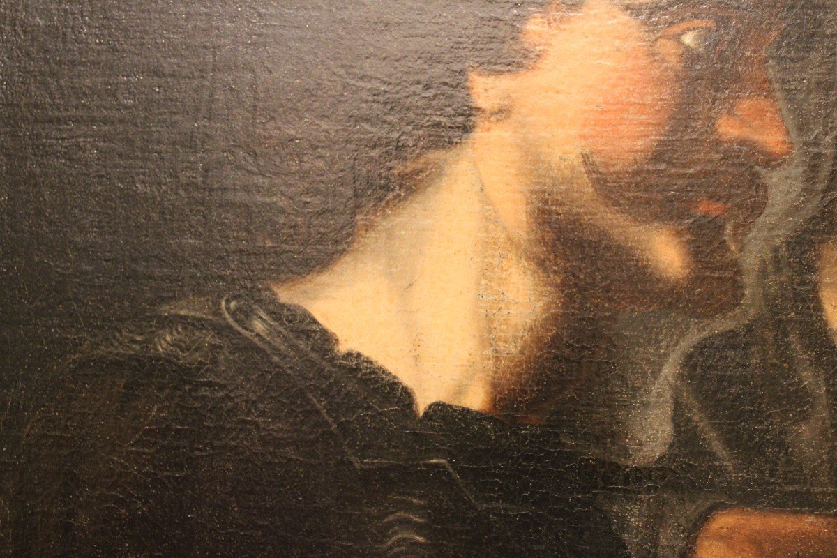 Salomé Recevant La Tête De Saint Jean-baptiste, Huile sur toile  XVIIème Siècle-photo-8