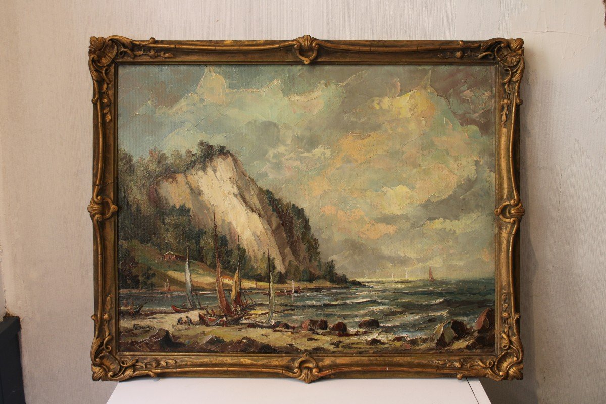 Oil On Canvas, August Becker, 19th Century-photo-2