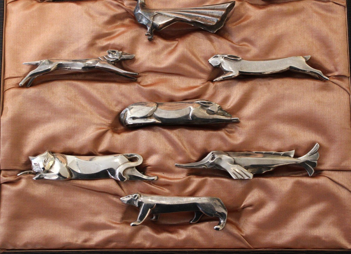 Set Of 12 Knife Holders, Gallia, Circa 1935-photo-3