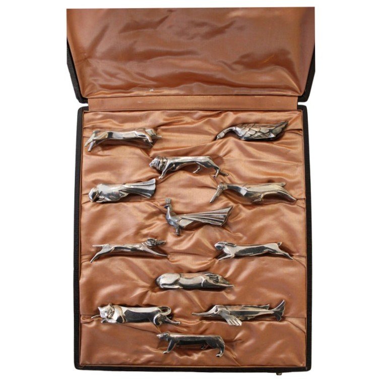 Set Of 12 Knife Holders, Gallia, Circa 1935