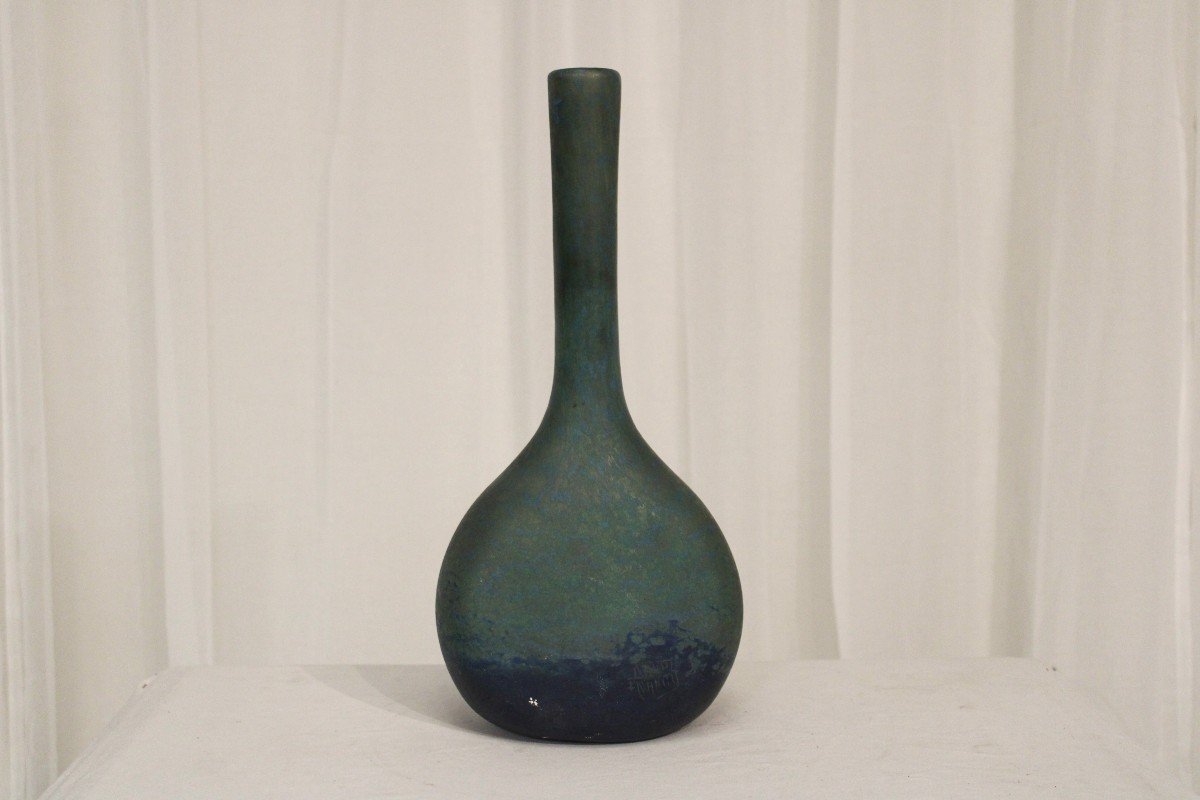 Large Bottle Vase, Daum Nancy, 20th Century-photo-2