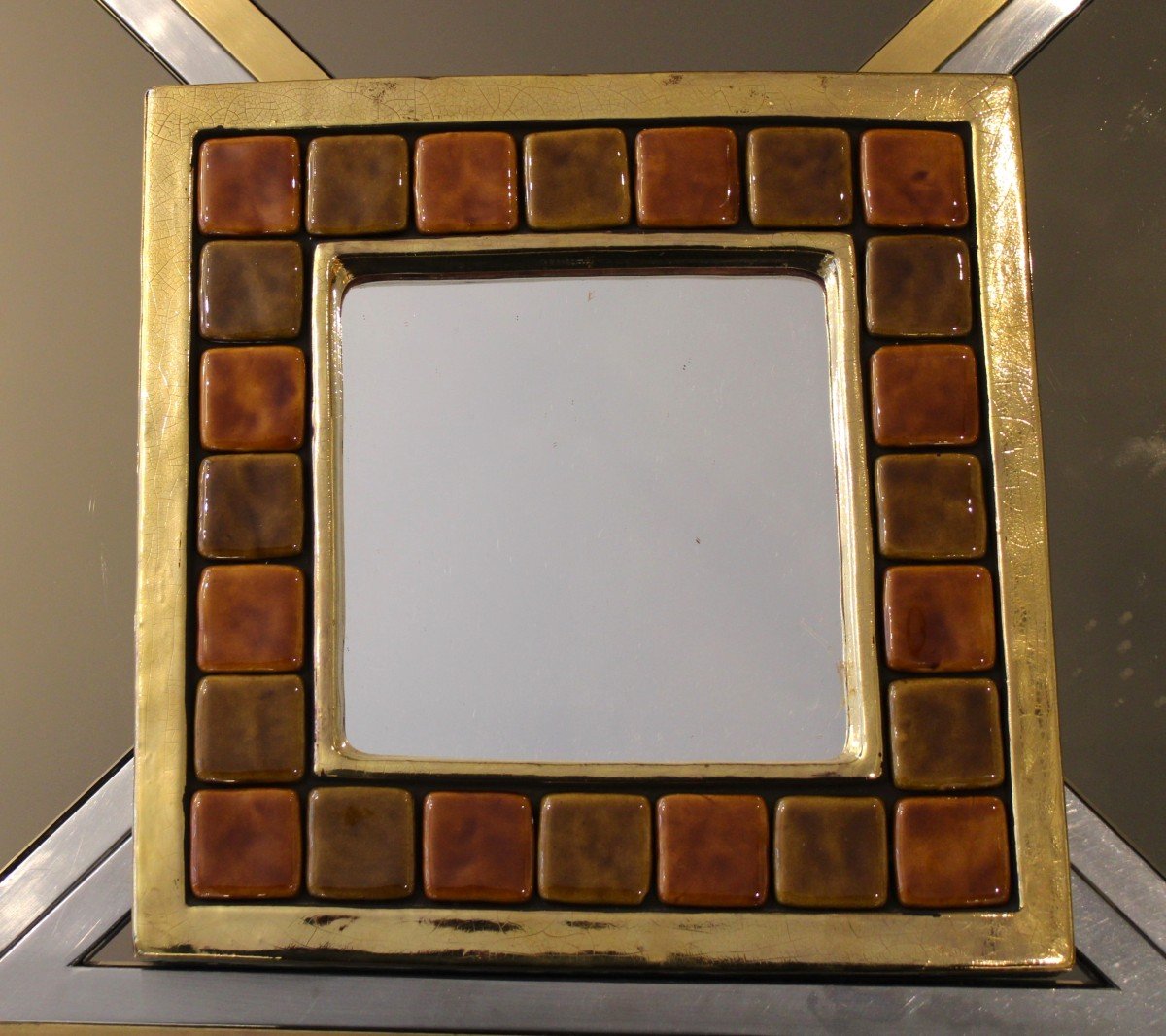 Miroir En Céramique Par Mithé Espelt, France, Circa 1970-photo-1