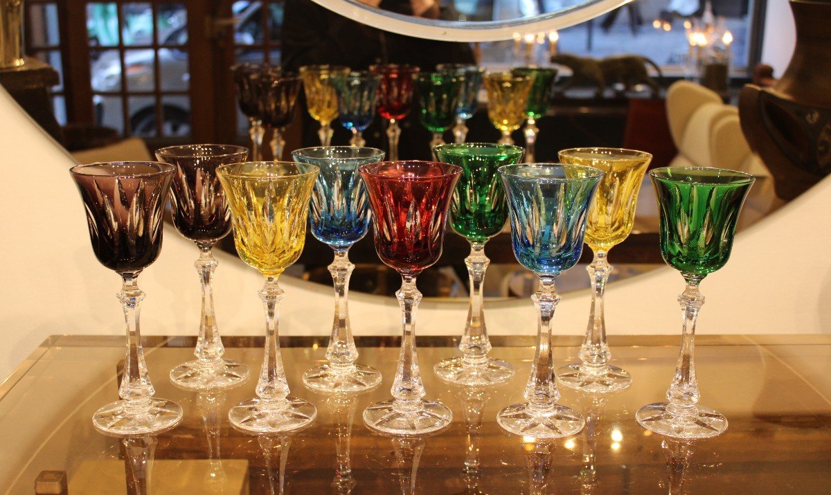 Ensemble de 9 verres, Cristalleries de Sèvres, France XXème-photo-2