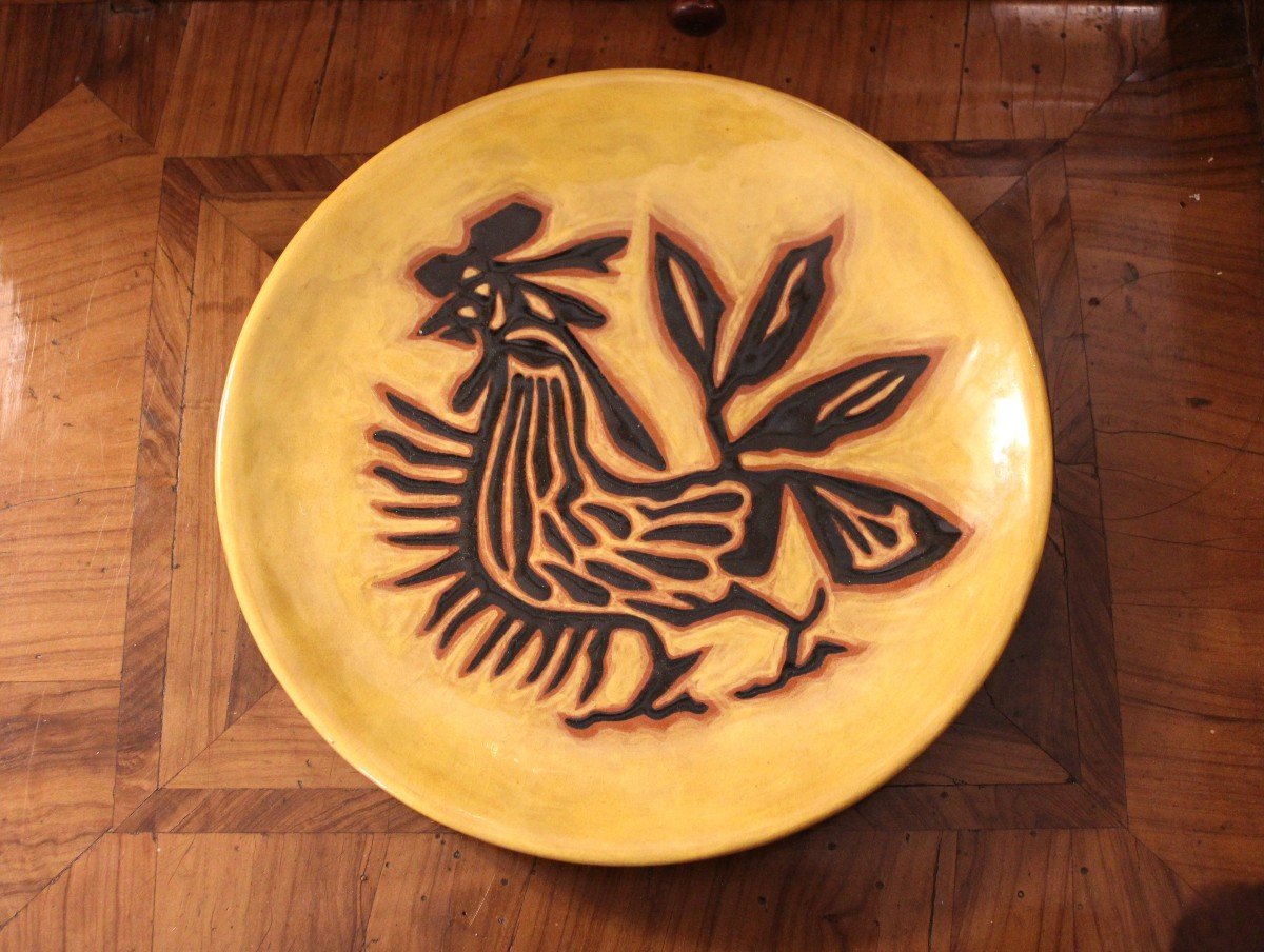 Faience Plate By Jean Lurçat, Circa 1940-photo-2