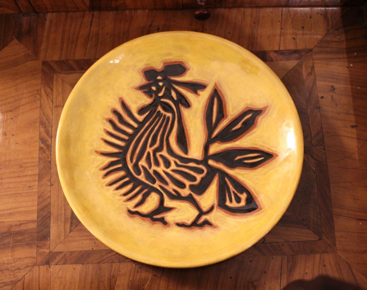 Faience Plate By Jean Lurçat, Circa 1940-photo-1