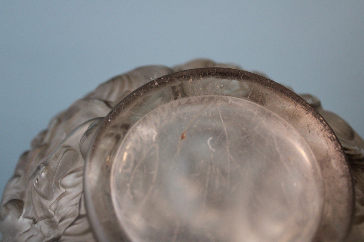 Vase Aux écureuils En Verre Moulé Par Georges Dumoulin-photo-6