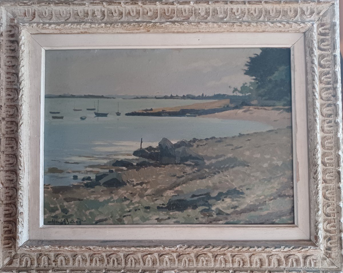 Oil Signed Alfred Boisecq, Arradon, Gulf Of Morbihan, Brittany 