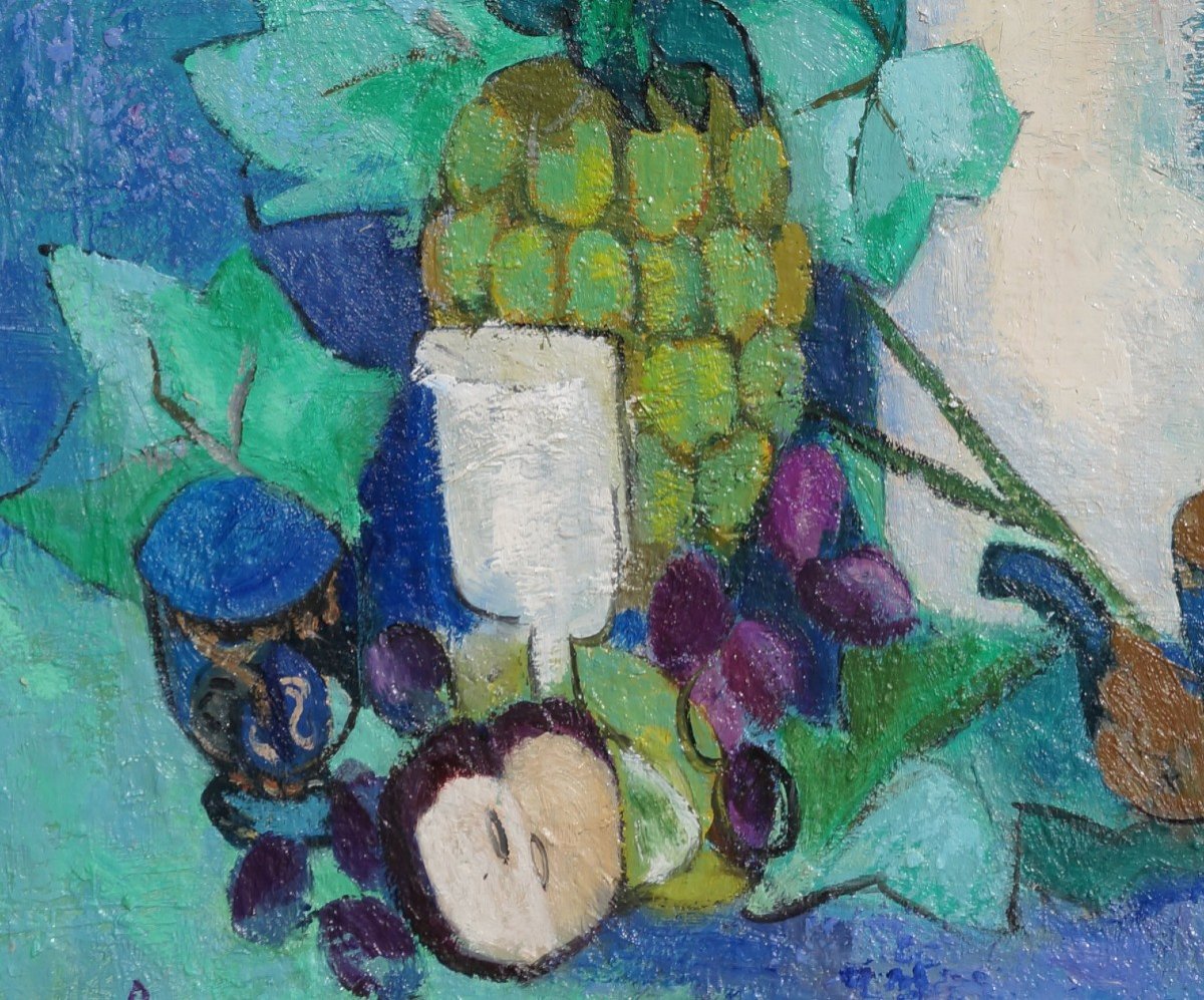 French School Of The 20th Century “still Life With Pineapple” By Antoinette Cleper-photo-1