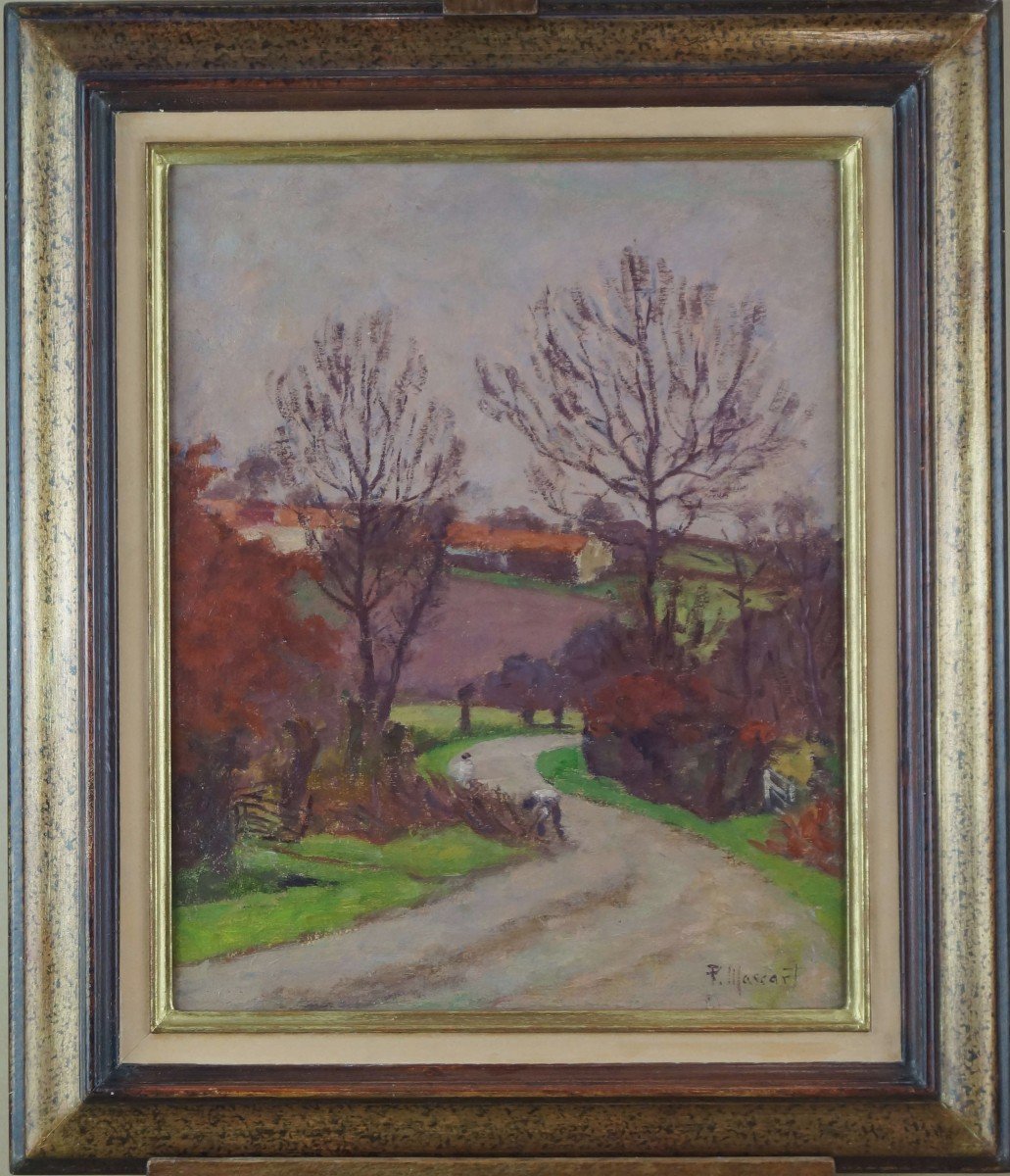Rouen School And 20th Century Post-impressionist “route En Vendée” By Paul Mascart (1878-1948)-photo-2