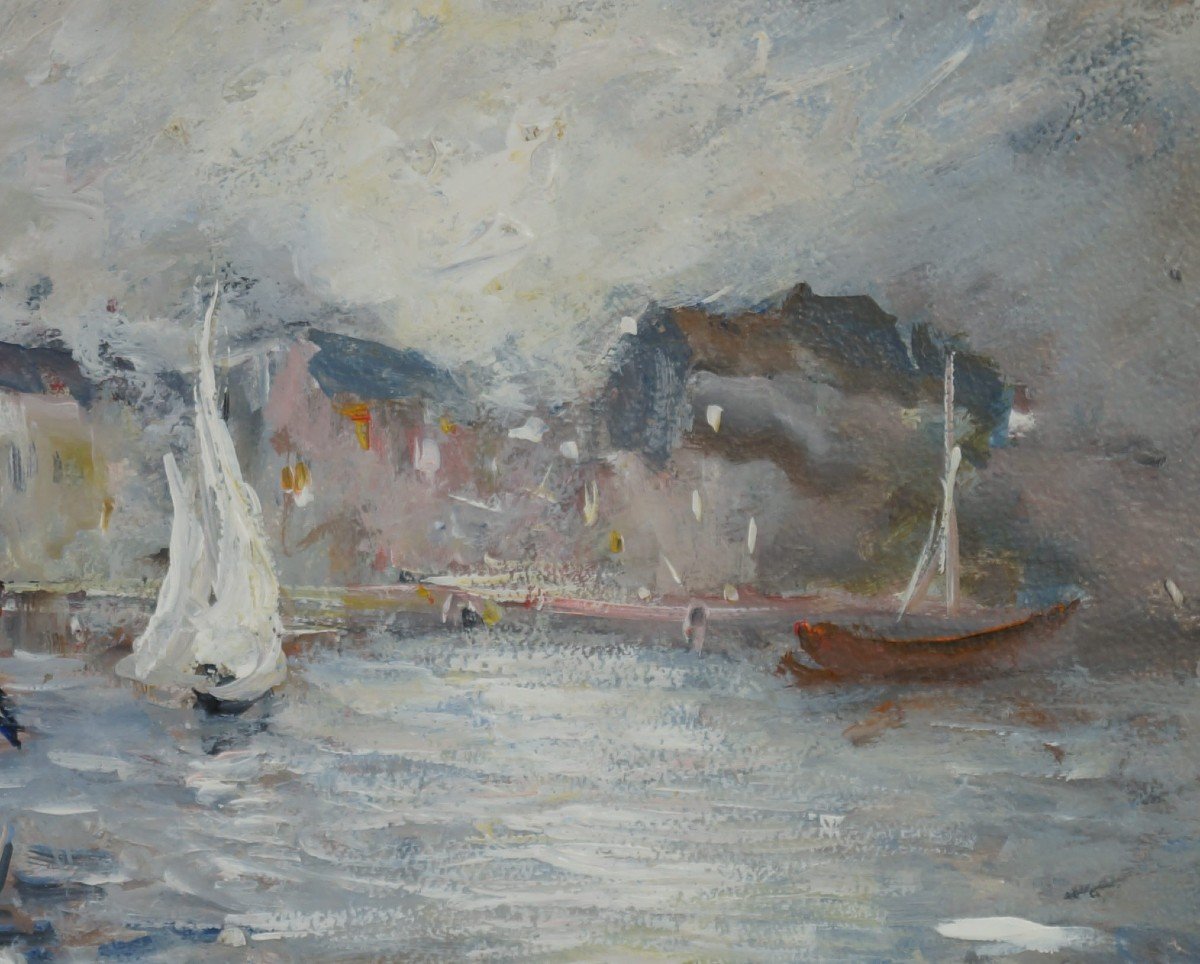 Ecole Française, Postimpressioniste du XXème « Abeille au Havre » Par Henri GAUDIN.-photo-2