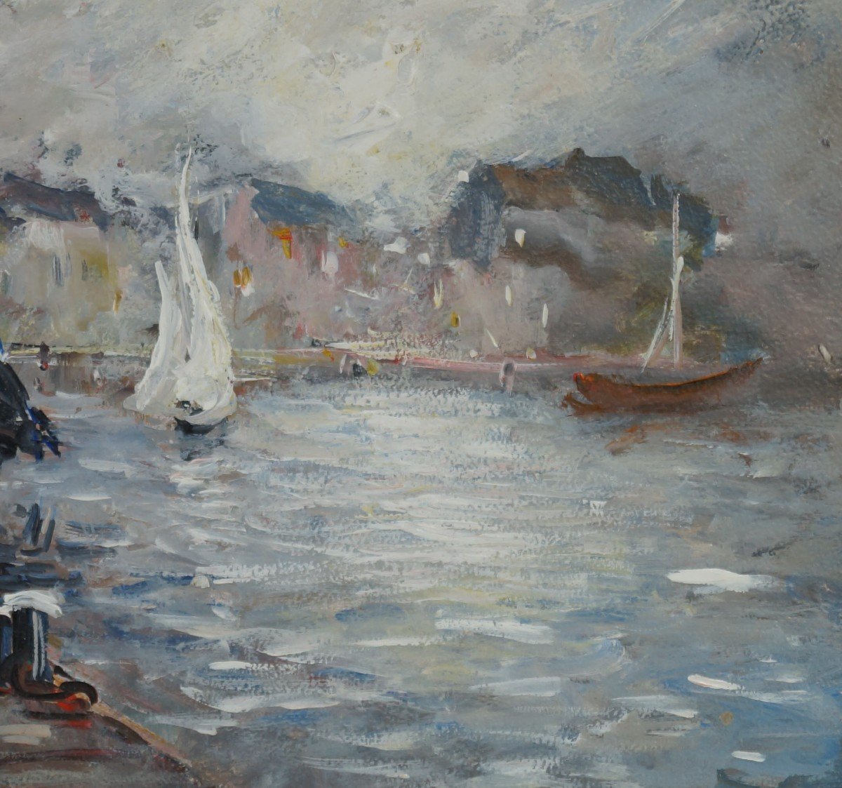 Ecole Française, Postimpressioniste du XXème « Abeille au Havre » Par Henri GAUDIN.-photo-4