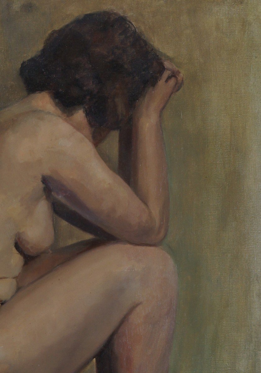 French And Contemporary School Of The 20th Century “female Nude” By Anonymous.-photo-2