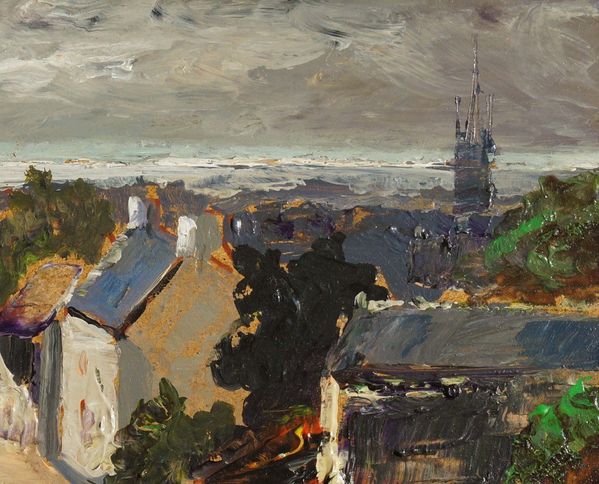 Ecole Française du XXème « Paysage, vue de Bretagne » Par Axel HERMANT,  dit Argès-photo-1