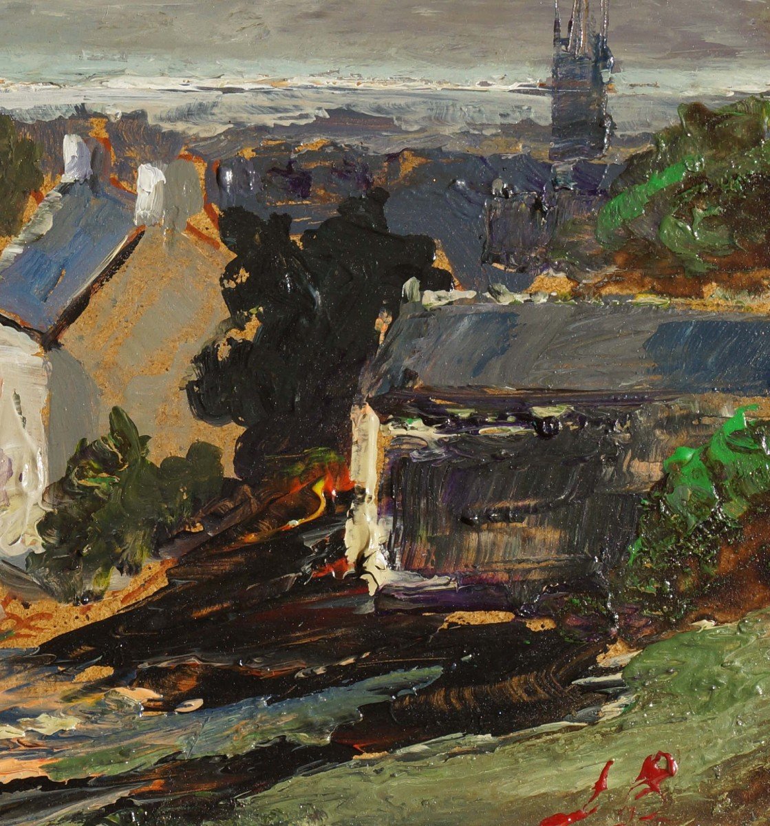 French School Of The 20th Century “landscape, View Of Brittany” By Axel Harmant Dit Arges-photo-3