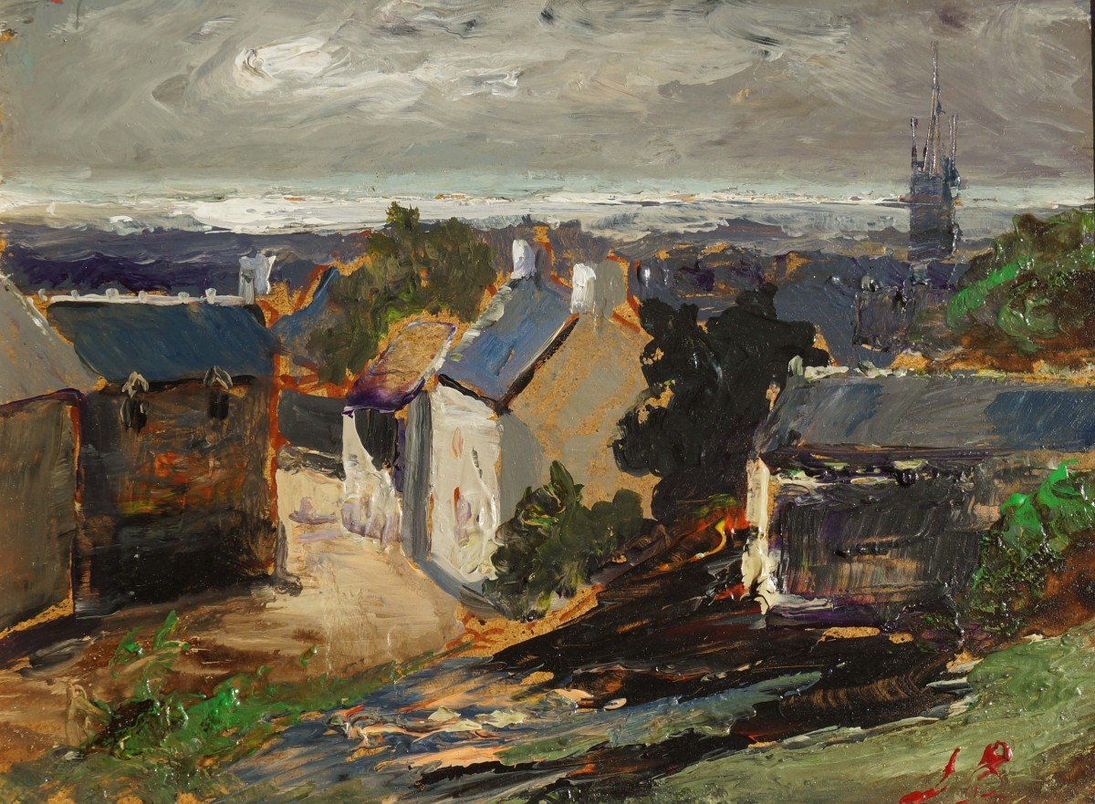 French School Of The 20th Century “landscape, View Of Brittany” By Axel Harmant Dit Arges