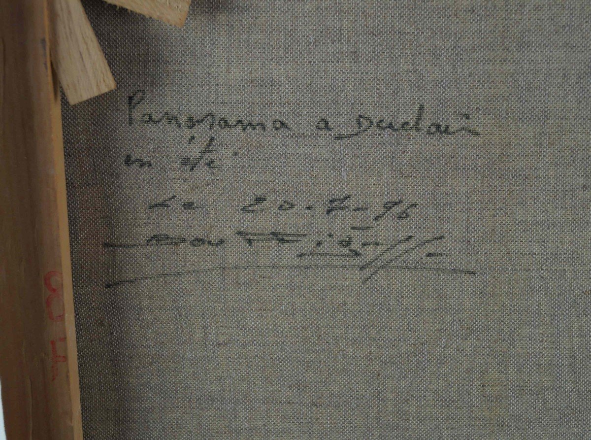 Ecole Française et Normande du XXème « La Seine à Duclair » Par Yves BOUFFIGNY. -photo-6