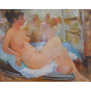 Ecole Française du XXème « Nu de jeune fille » Par Louise Elisabeth ANSELME CHARMASSON  (1923-)