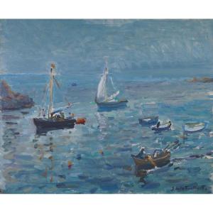 Ecole Française et Postimpressioniste du XXème « Marine » Par Jean de La FONTINELLE (1900-1974)