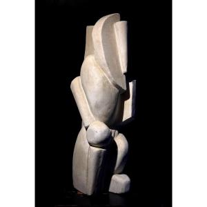 Sculpture Cubiste En Plâtre Des Années 1920-1930,.