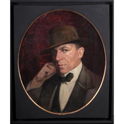 Portrait d'Homme , Huile Sur Toile , Circa 1925, Etats-unis