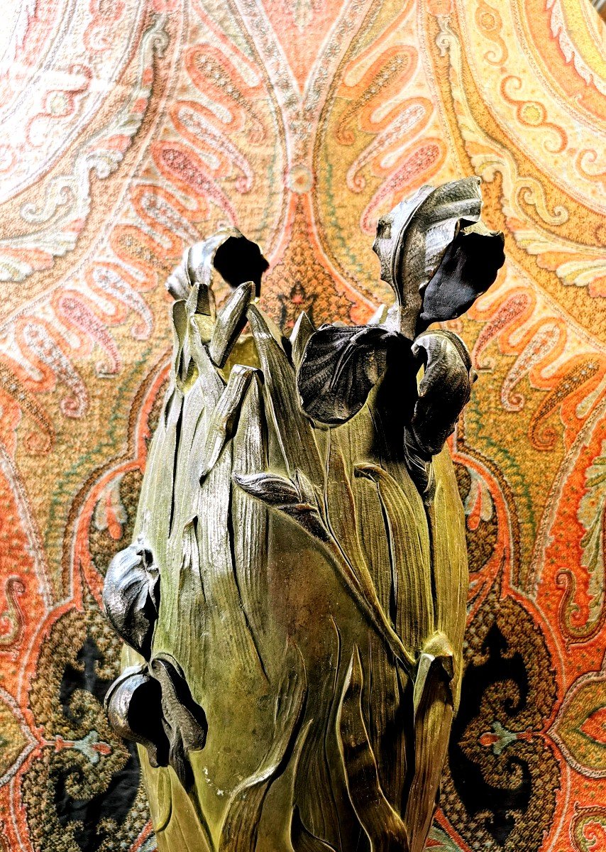 Vase Sculpture In Bronze Art Nouveau XX - 1900-photo-5