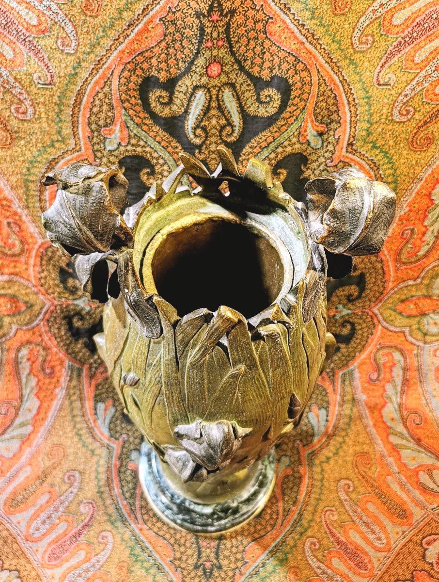 Grand vase en bronze - sculpture art nouveau - France début XX ème - 1900-photo-6