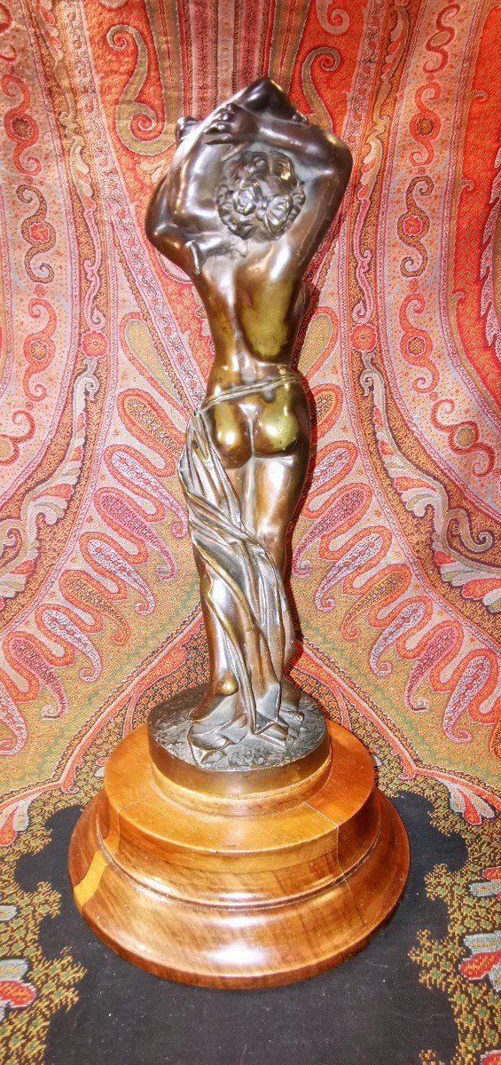 Bronze Sculpture Signed Leveque Artistic Nude From The 19 Th Century "maternity"-photo-4