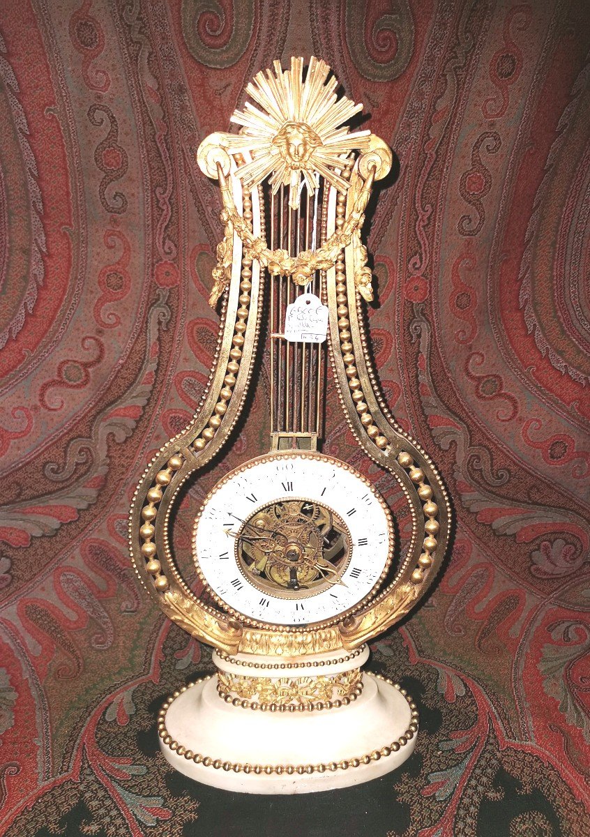 Pendule Lyre Louis XVI Oscillante à Complication XVIII-photo-5