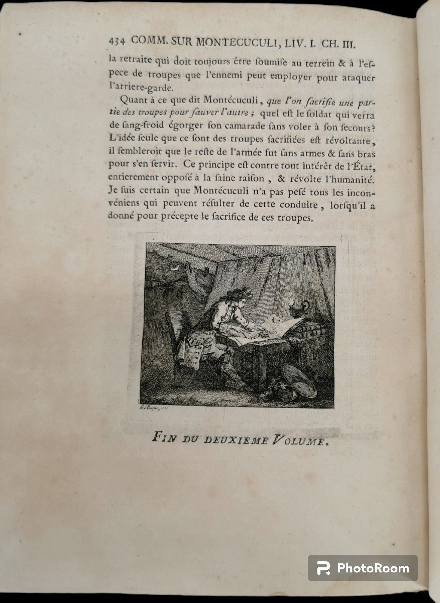 Livres de collection Ancien Commentaires sur les Mémoires de Montecuculi  4 Vol-1764-photo-3