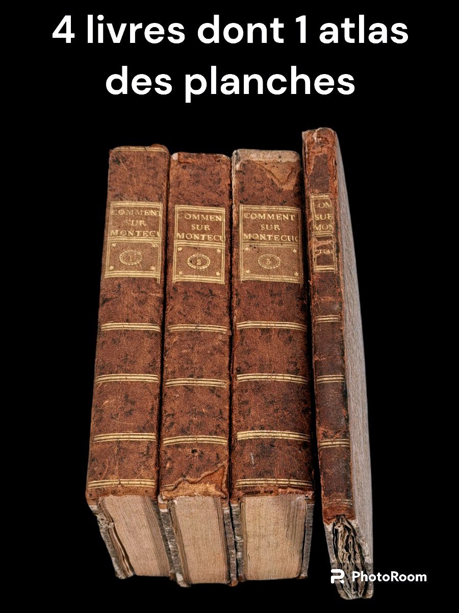 Livres de collection Ancien Commentaires sur les Mémoires de Montecuculi  4 Vol-1764