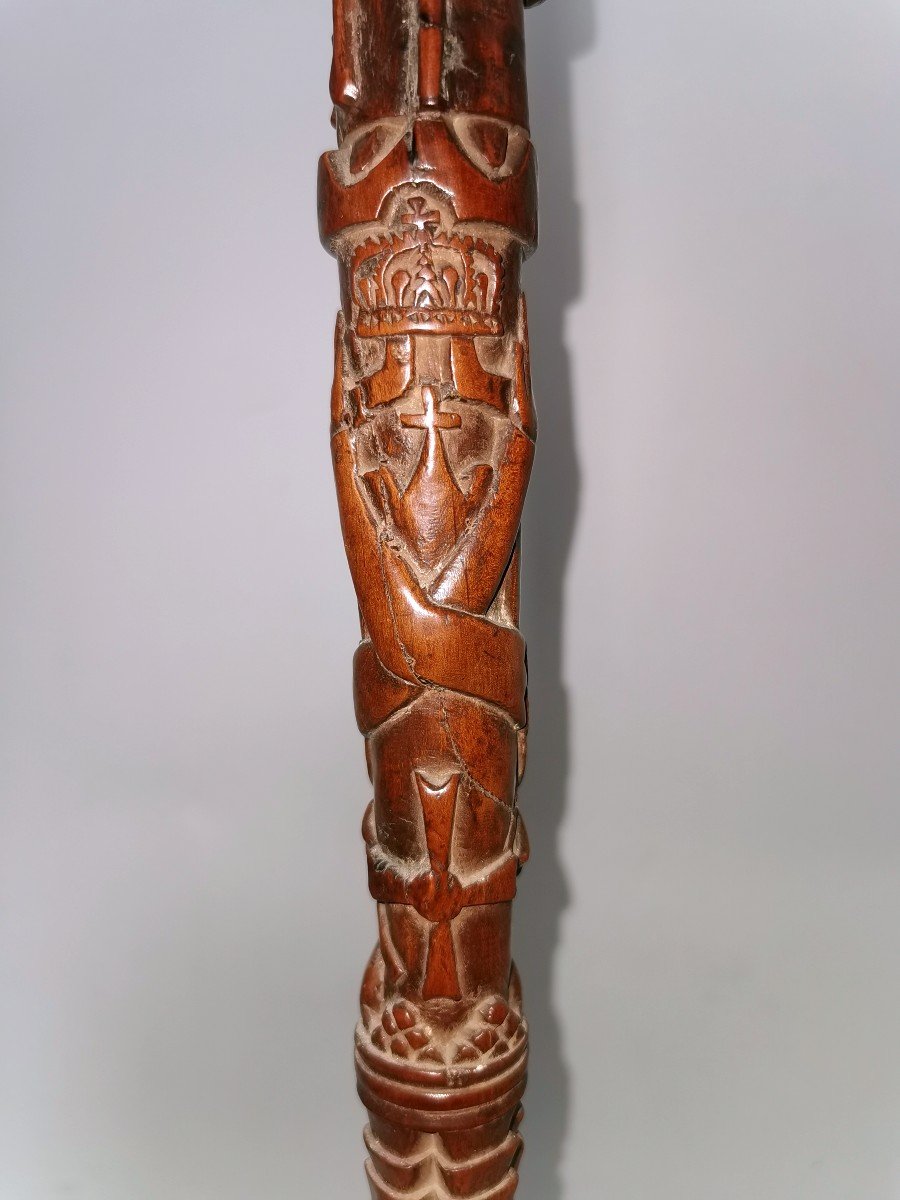 Popular Collectible Cane Carved Napoleon I In Boxwood - 19th Century-photo-2