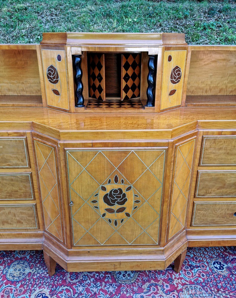 Mobilier de Salle à Manger - Table - bahut - chaises -  meuble de style Art-déco - 1930-photo-2