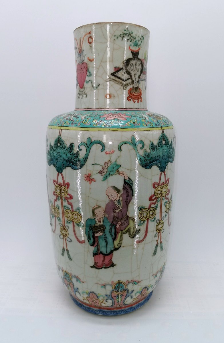 Ceramic Vase - Famille Rose Porcelain - China 19th Century-photo-2