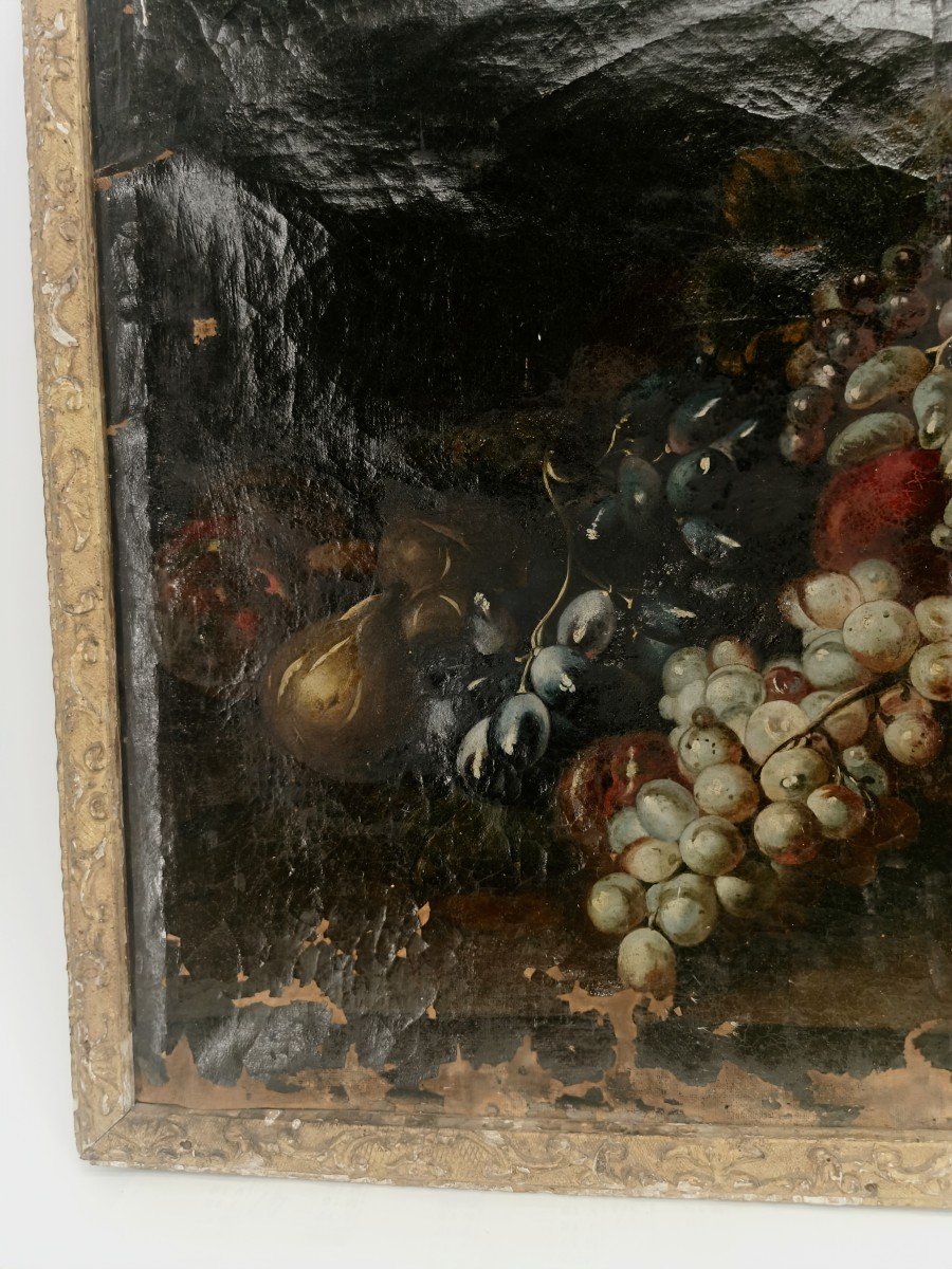 Tableau Nature Morte - 17e Italien Huile . S . T.  Baroques - XVII e-photo-4