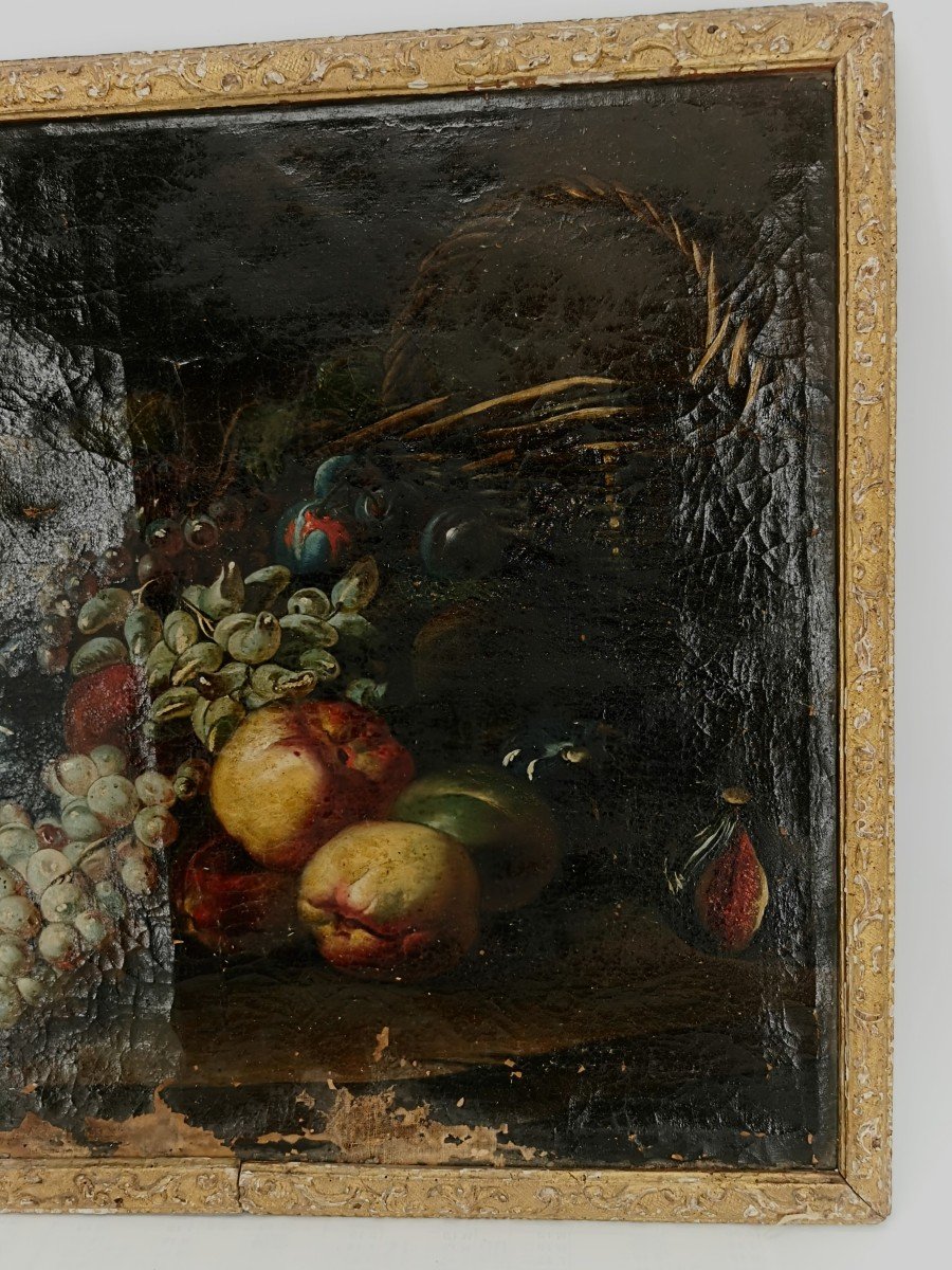 Tableau Nature Morte - 17e Italien Huile . S . T.  Baroques - XVII e-photo-1