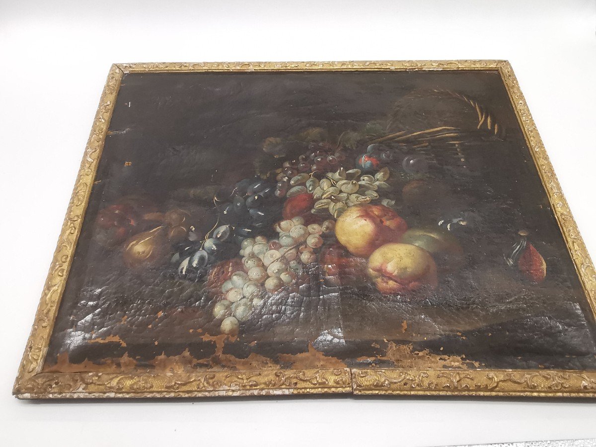 Tableau Nature Morte - 17e Italien Huile . S . T.  Baroques - XVII e-photo-2