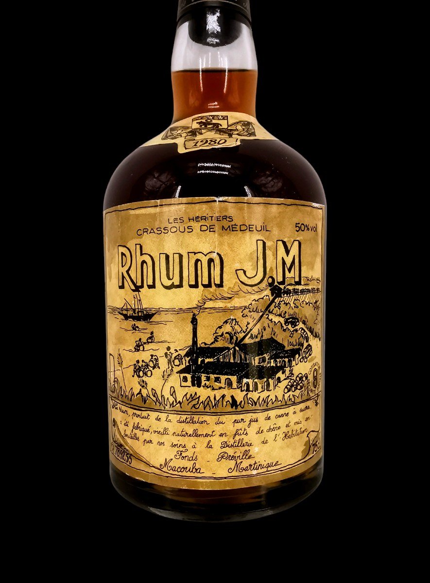 20th Century Collectible Bottle - Old Rhum J.m - Martinique 1980 - Curiosity-photo-2