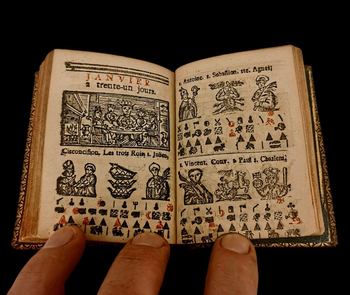 Almanac Of The Shepherds 1779 - Old Book Bound In Red Morocco - Liège Veuve Bourguignon 18th Century-photo-4