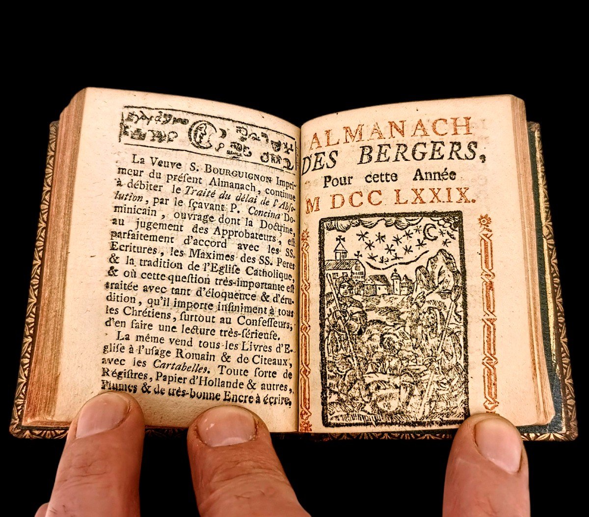 Almanac Of The Shepherds 1779 - Old Book Bound In Red Morocco - Liège Veuve Bourguignon 18th Century-photo-3