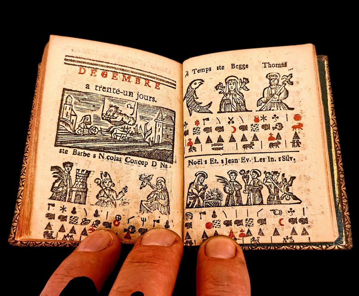 Almanac Of The Shepherds 1779 - Old Book Bound In Red Morocco - Liège Veuve Bourguignon 18th Century-photo-2