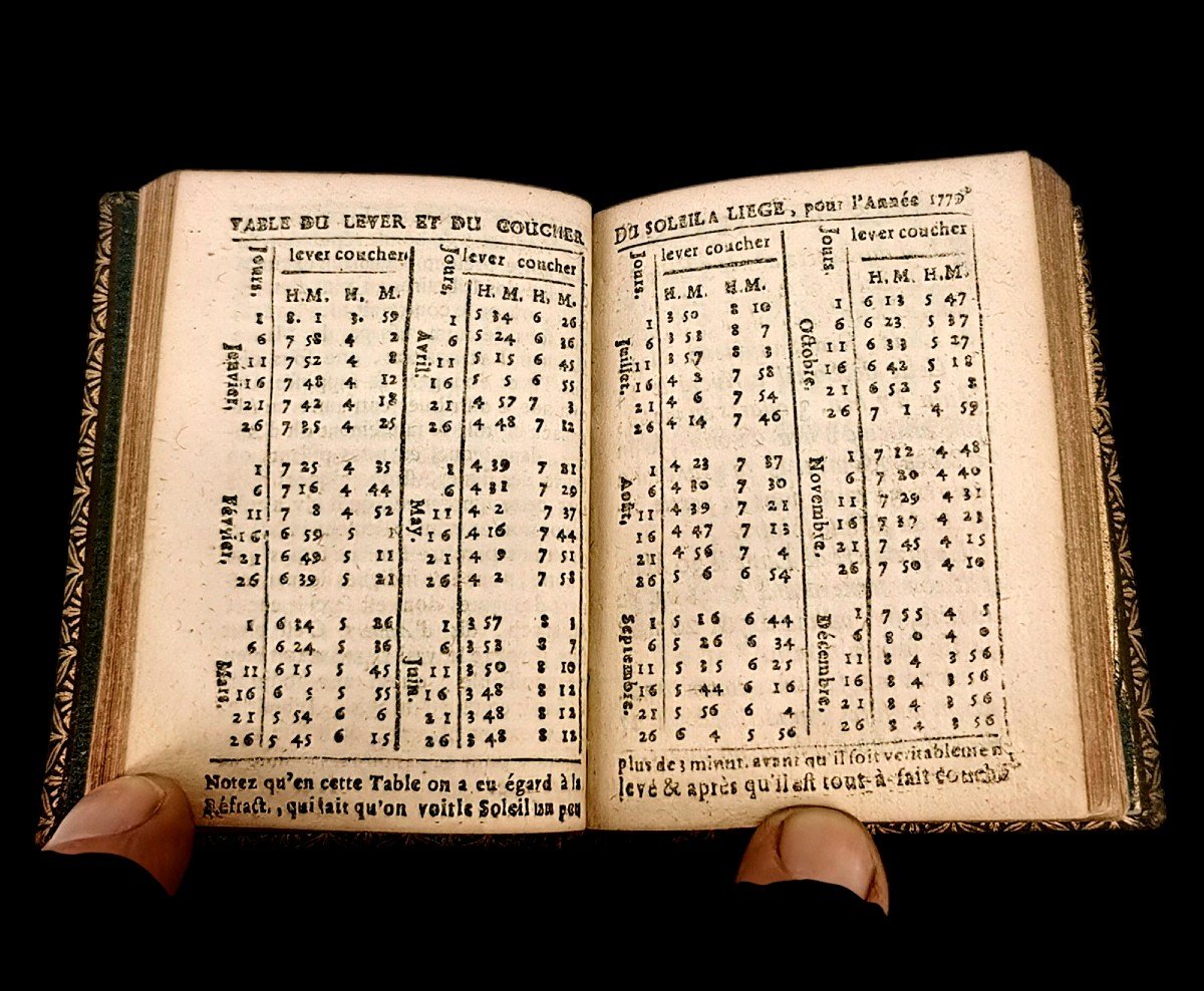 Almanach Des Bergers 1779 - Livre Ancien Relié Maroquin Rouge - Liége Veuve Bourguignon XVIIIe-photo-6