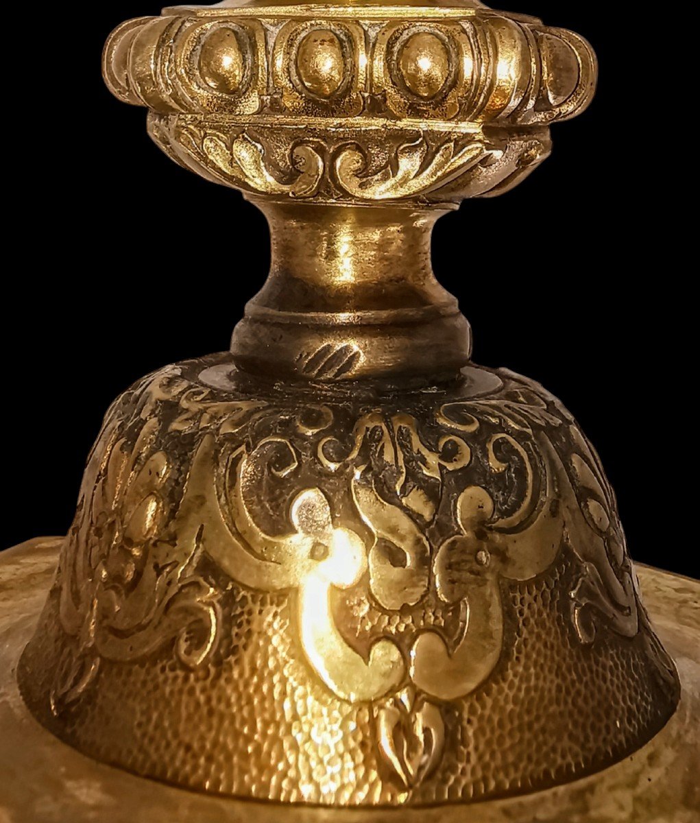 Regency Style Gilt Bronze Flambeau Candle Holder - 19th Century-photo-3