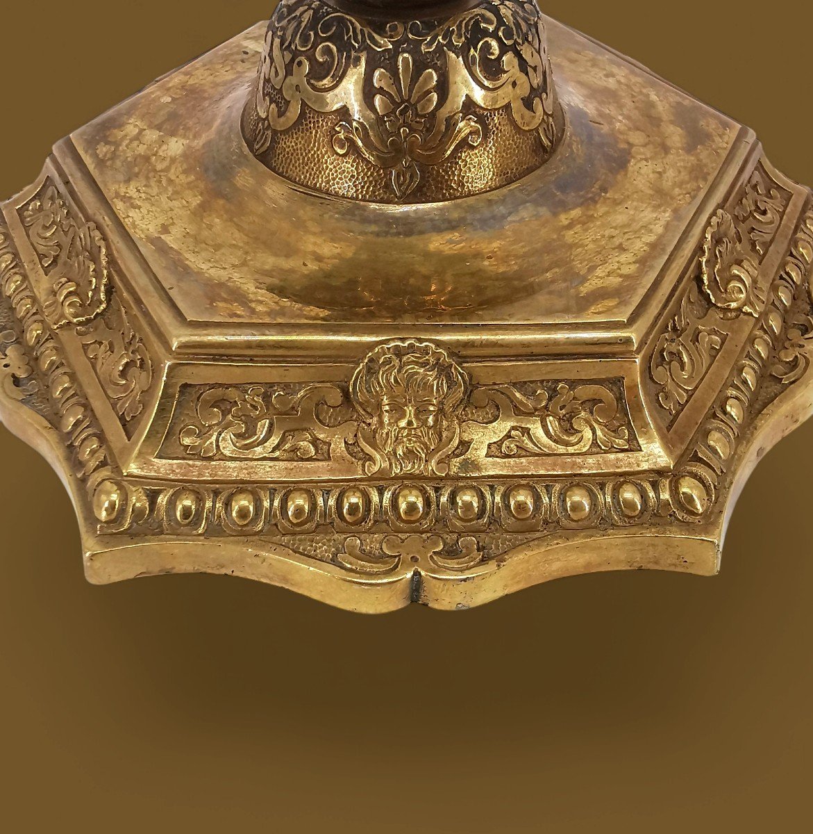 Regency Style Gilt Bronze Flambeau Candle Holder - 19th Century-photo-5