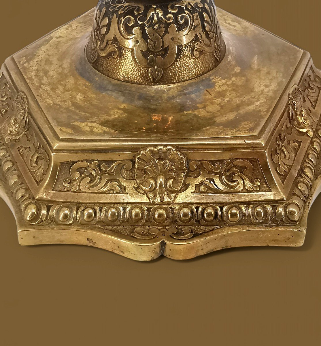 Regency Style Gilt Bronze Flambeau Candle Holder - 19th Century-photo-8