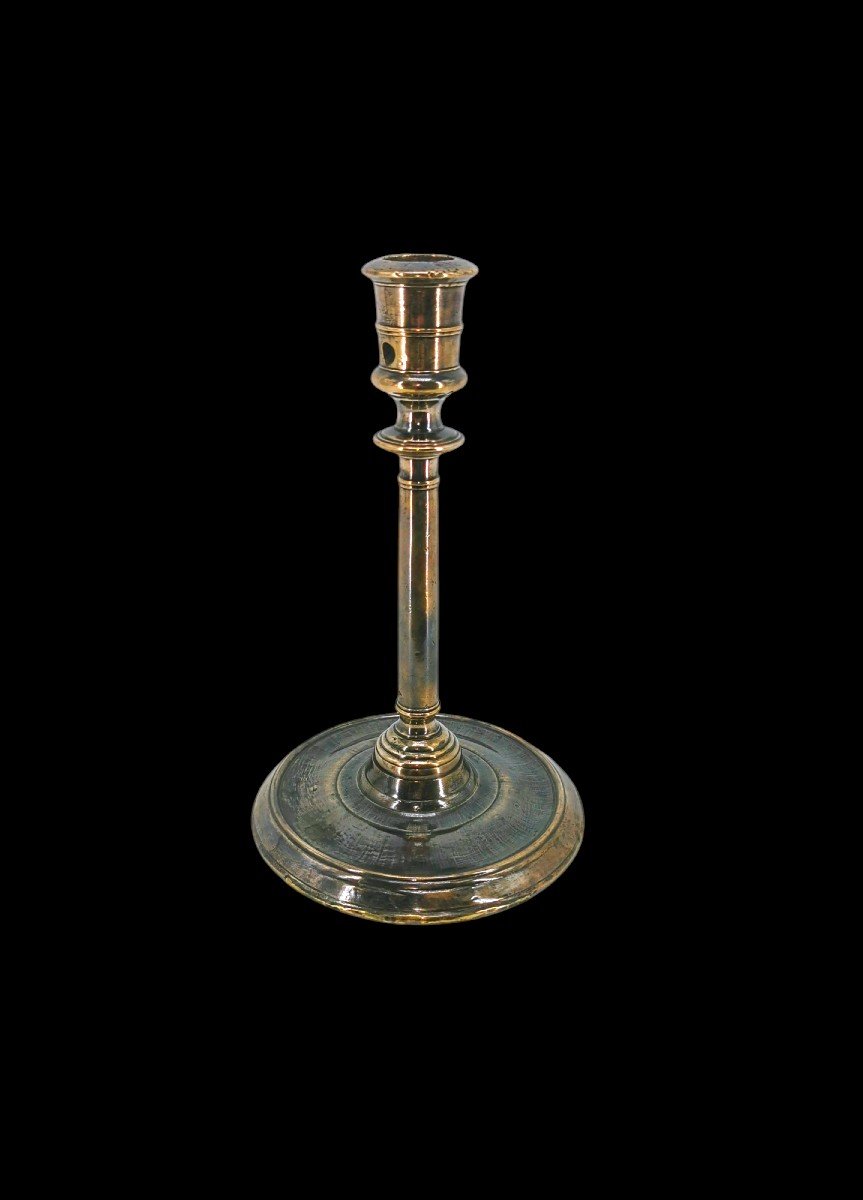 Renaissance Bronze Column Candle Holder - France Style - 16th Century-photo-2